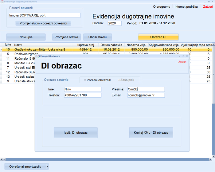 Evidencija dugotrajne imovine